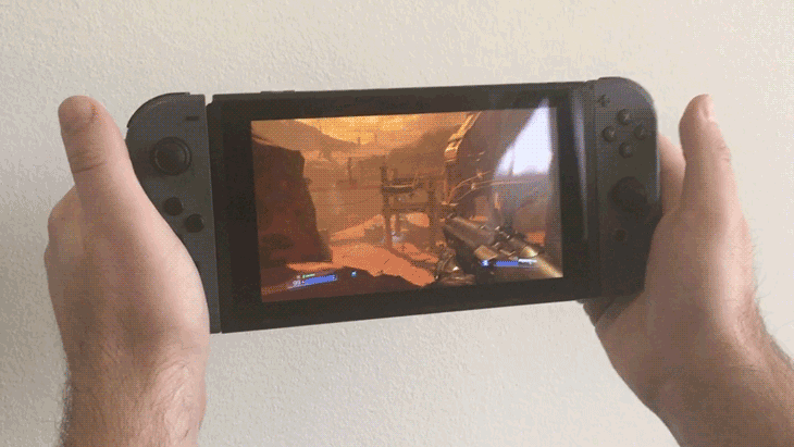 Doom на Nintendo Switch - прицеливание движением